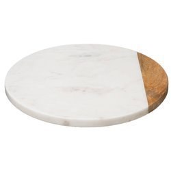 GEOM HYGGE Forgó tálca, fehér márvány, Ø 30 cm